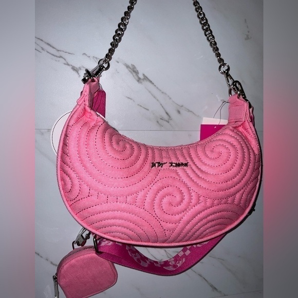 Betsey Johnson pink denim purse - Picture 3 of 15